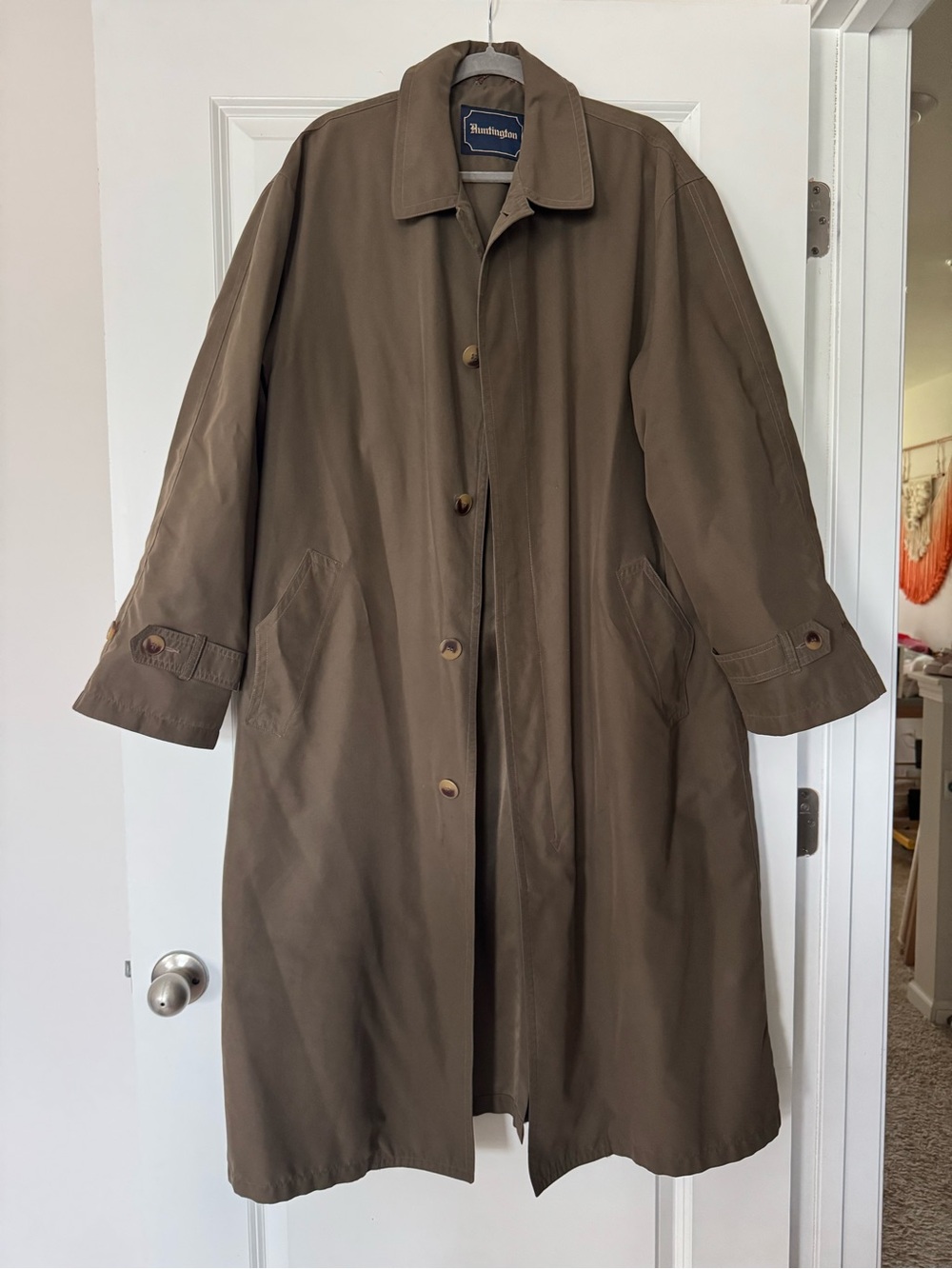 Huntington Vintage Weatherproof Olive Brown Men's Trench Coat